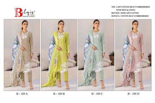Bilqis B 189 A D Cotton Salwar Suit Catalog 4 Pcs 9 510x340 - Bilqis B 189 A-D Cotton Salwar Suit Catalog 4 Pcs