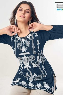 Blue Hills Rabbit Rayon Kurti Catalog 6 Pcs