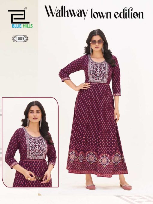 Blue Hills Walkway Town Edition Rayon Kurti Catalog 5 Pcs 3 510x680 - Blue Hills Walkway Town Edition Rayon Kurti Catalog 5 Pcs