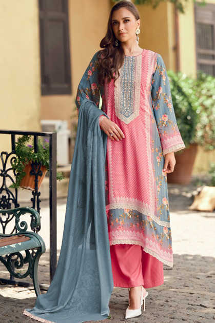 Cross Stitch by The Heritage Shop Cotton Salwar Suit Catalog 6 Pcs