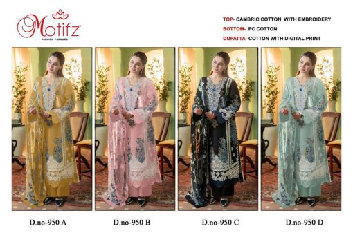Motifz DN 950 A D Cotton Salwar Suit Catalog 4 Pcs 9 510x340 - Motifz DN 950 A-D Cotton Salwar Suit Catalog 4 Pcs