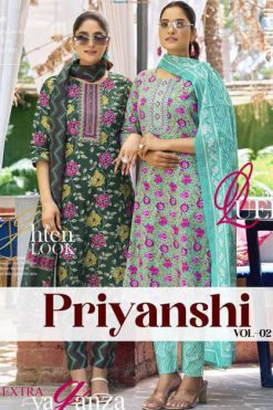 Passion Tree Priyanshi Vol 2 Kurti with Dupatta Bottom Cotton Catalog 8 Pcs 247x371 - Surat Fabrics