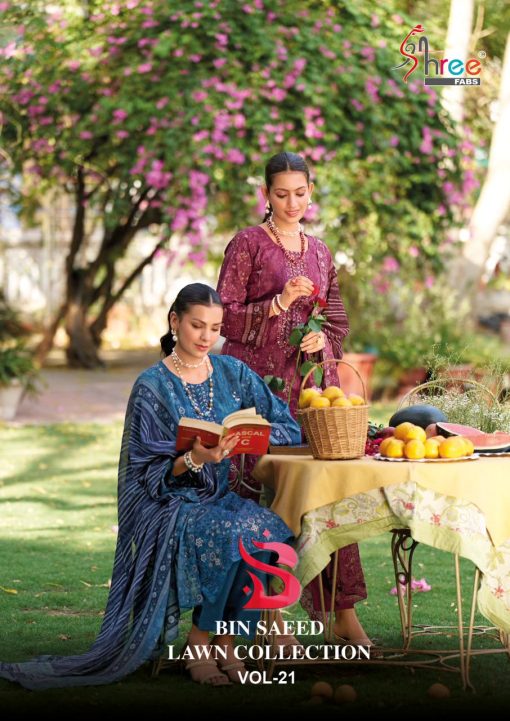 Shree Fabs Bin Saeed Lawn Collection Vol 21 Cotton Salwar Suit Catalog 6 Pcs 1 510x721 - Shree Fabs Bin Saeed Lawn Collection Vol 21 Cotton Salwar Suit Catalog 6 Pcs