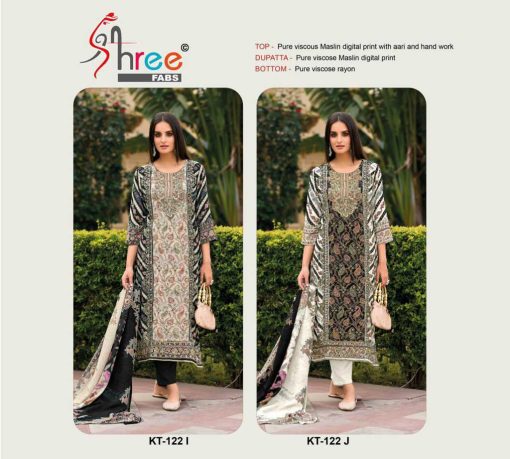 Shree Fabs KT 122 I J Muslin Salwar Suit Catalog 2 Pcs 3 510x459 - Shree Fabs KT 122 I-J Muslin Salwar Suit Catalog 2 Pcs