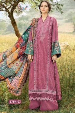 Shree Fabs Maria B Exclusive Color Collection Chiffon Cotton Salwar Suit Catalog 4 Pcs