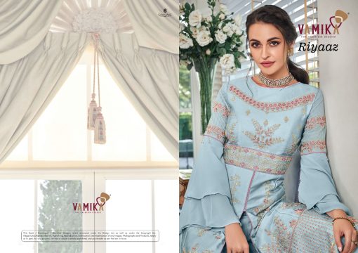 Vamika Riyaaz NX Georgette Kurti with Dupatta Palazzo Catalog 4 Pcs 3 510x360 - Vamika Riyaaz NX Georgette Kurti with Dupatta Palazzo Catalog 4 Pcs