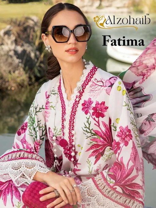 Alzohaib Fatima Chiffon Cotton Salwar Suit Catalog 5 Pcs 1 510x680 - Alzohaib Fatima Chiffon Cotton Salwar Suit Catalog 5 Pcs