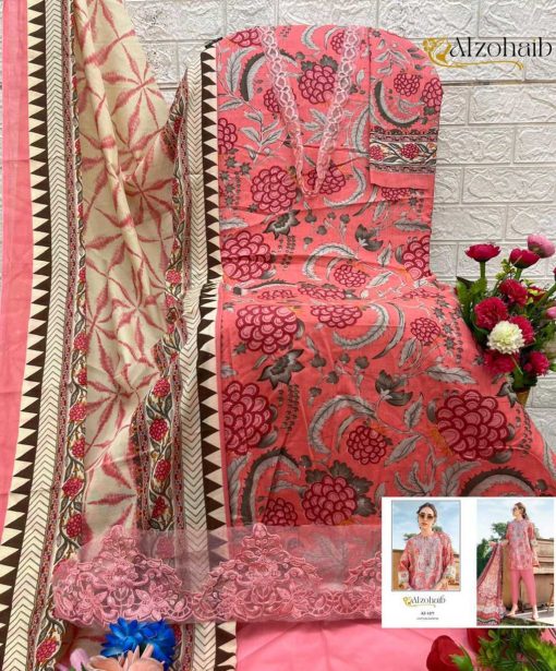 Alzohaib Fatima Chiffon Cotton Salwar Suit Catalog 5 Pcs 7 510x615 - Alzohaib Fatima Chiffon Cotton Salwar Suit Catalog 5 Pcs