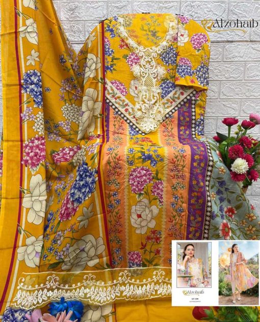 Alzohaib Fatima Chiffon Cotton Salwar Suit Catalog 5 Pcs 8 510x633 - Alzohaib Fatima Chiffon Cotton Salwar Suit Catalog 5 Pcs