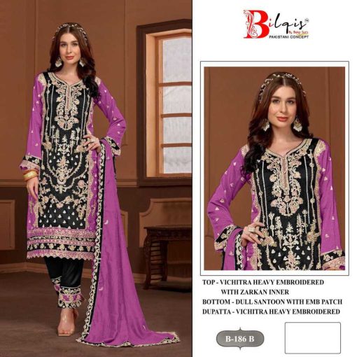 Bilqis B 186 A D Fancy Salwar Suit Catalog 4 Pcs 5 510x510 - Bilqis B 186 A-D Fancy Salwar Suit Catalog 4 Pcs