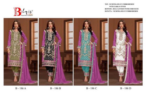 Bilqis B 186 A D Fancy Salwar Suit Catalog 4 Pcs 9 510x340 - Bilqis B 186 A-D Fancy Salwar Suit Catalog 4 Pcs