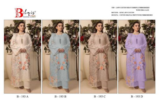 Bilqis B 193 A D Cotton Salwar Suit Catalog 4 Pcs 9 510x340 - Bilqis B 193 A-D Cotton Salwar Suit Catalog 4 Pcs