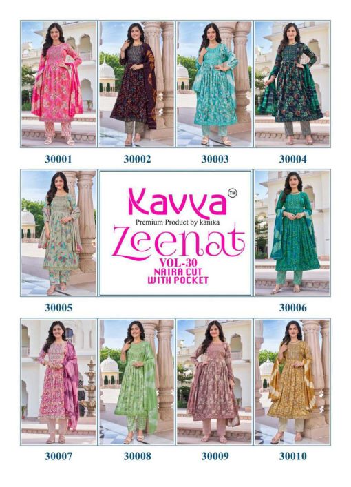 Kavya Zeenat Vol 30 Naira Cut Chanderi Readymade Suit Catalog 10 Pcs 12 510x707 - Kavya Zeenat Vol 30 Naira Cut Chanderi Readymade Suit Catalog 10 Pcs