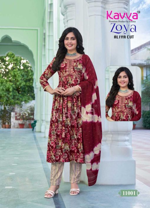 Kavya Zoya Vol 11 Aliya Cut Rayon Readymade Suit Catalog 10 Pcs 2 510x707 - Kavya Zoya Vol 11 Aliya Cut Rayon Readymade Suit Catalog 10 Pcs