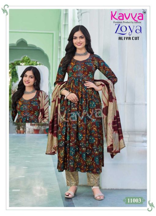 Kavya Zoya Vol 11 Aliya Cut Rayon Readymade Suit Catalog 10 Pcs 4 510x707 - Kavya Zoya Vol 11 Aliya Cut Rayon Readymade Suit Catalog 10 Pcs
