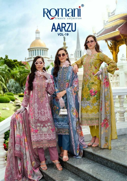Romani Aarzu Vol 19 Cotton Salwar Suit Catalog 8 Pcs 1 510x725 - Romani Aarzu Vol 19 Cotton Salwar Suit Catalog 8 Pcs