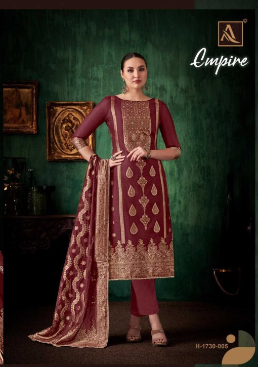 Alok Empire Jacquard Salwar Suit Catalog 6 Pcs 4 510x725 - Alok Empire Jacquard Salwar Suit Catalog 6 Pcs