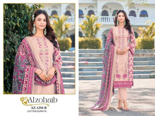 Alzohaib DN 1258 1260 Chiffon Cotton Salwar Suit Catalog 4 Pcs 5 1 510x383 - Alzohaib DN 1258-1260 Chiffon Cotton Salwar Suit Catalog 4 Pcs