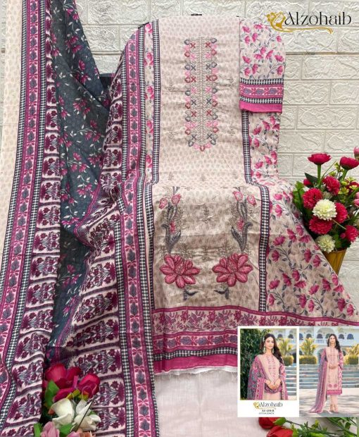 Alzohaib DN 1258 1260 Chiffon Cotton Salwar Suit Catalog 4 Pcs 9 1 510x620 - Alzohaib DN 1258-1260 Chiffon Cotton Salwar Suit Catalog 4 Pcs