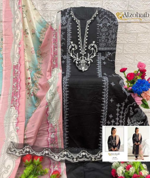 Alzohaib DN 1294 1300 Chiffon Cotton Salwar Suit Catalog 7 Pcs 10 510x604 - Alzohaib DN 1294-1300 Chiffon Cotton Salwar Suit Catalog 7 Pcs