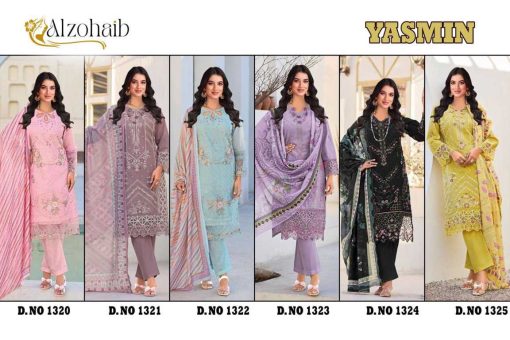 Alzohaib Yasmin Chiffon Cotton Salwar Suit Catalog 6 Pcs 8 510x340 - Alzohaib Yasmin Chiffon Cotton Salwar Suit Catalog 6 Pcs