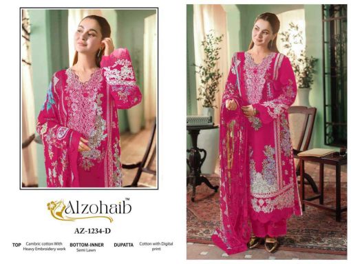 Alzohaib Zahra Vol 1 Chiffon Cotton Salwar Suit Catalog 4 Pcs 2 510x383 - Alzohaib Zahra Vol 1 Chiffon Cotton Salwar Suit Catalog 4 Pcs