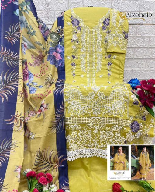 Alzohaib Zahra Vol 2 Chiffon Cotton Salwar Suit Catalog 4 Pcs 8 510x630 - Alzohaib Zahra Vol 2 Chiffon Cotton Salwar Suit Catalog 4 Pcs