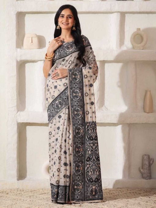Astita Charcoal Charm Cotton Saree Sari Catalog 6 Pcs 1 510x680 - Astita Charcoal Charm Cotton Saree Sari Catalog 6 Pcs