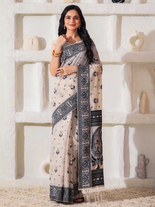 Astita Charcoal Charm Cotton Saree Sari Catalog 6 Pcs 2 510x680 - Astita Charcoal Charm Cotton Saree Sari Catalog 6 Pcs