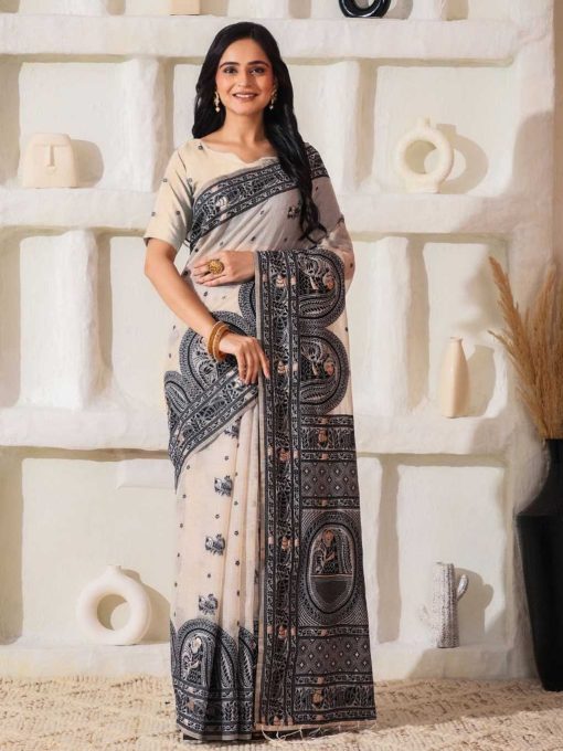 Astita Charcoal Charm Cotton Saree Sari Catalog 6 Pcs 4 510x680 - Astita Charcoal Charm Cotton Saree Sari Catalog 6 Pcs