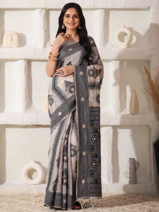Astita Charcoal Charm Cotton Saree Sari Catalog 6 Pcs 5 510x680 - Astita Charcoal Charm Cotton Saree Sari Catalog 6 Pcs
