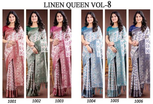 Astita Linen Queen Vol 8 Saree Sari Catalog 6 Pcs 7 510x348 - Astita Linen Queen Vol 8 Saree Sari Catalog 6 Pcs