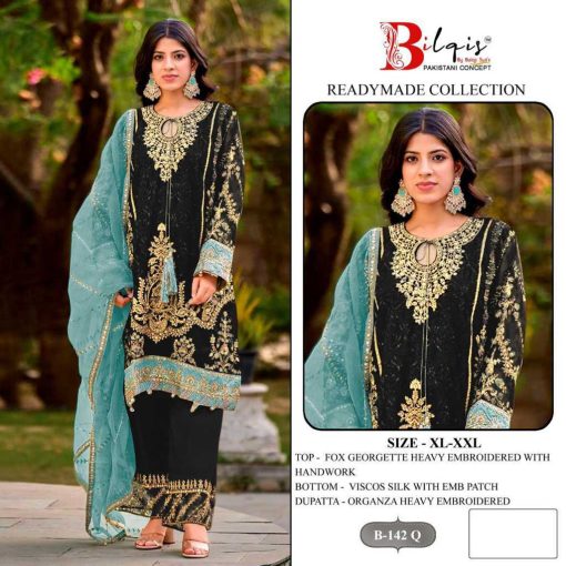 Bilqis B 142 Q T Georgette Readymade Suit Catalog 4 Pcs 1 510x510 - Bilqis B 142 Q-T Georgette Readymade Suit Catalog 4 Pcs