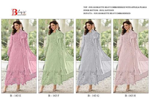 Bilqis B 143 E H Georgette Salwar Suit Catalog 4 Pcs 9 510x340 - Bilqis B 143 E-H Georgette Salwar Suit Catalog 4 Pcs
