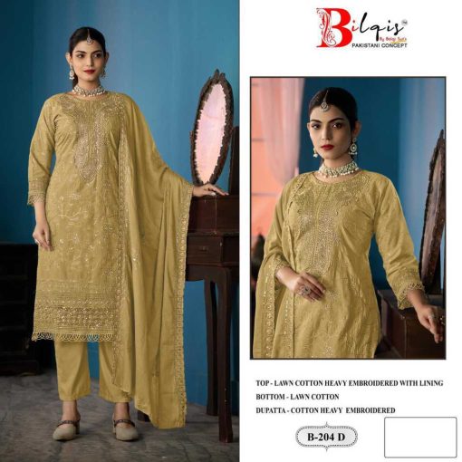 Bilqis B 204 A D Cotton Salwar Suit Catalog 4 Pcs 2 510x510 - Bilqis B 204 A-D Cotton Salwar Suit Catalog 4 Pcs
