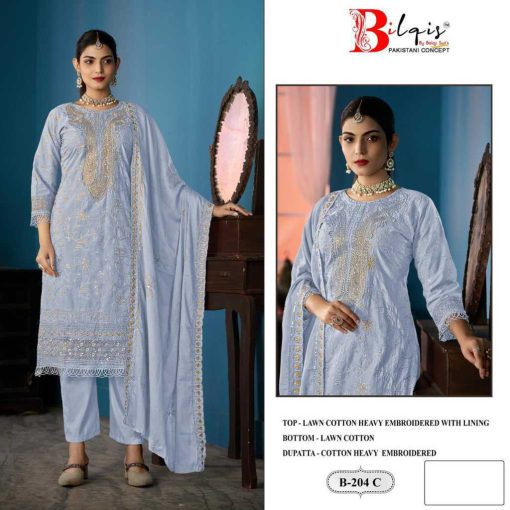 Bilqis B 204 A D Cotton Salwar Suit Catalog 4 Pcs 3 510x510 - Bilqis B 204 A-D Cotton Salwar Suit Catalog 4 Pcs