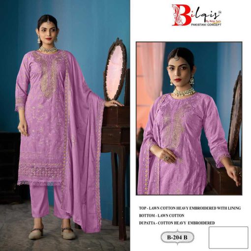 Bilqis B 204 A D Cotton Salwar Suit Catalog 4 Pcs 4 510x510 - Bilqis B 204 A-D Cotton Salwar Suit Catalog 4 Pcs