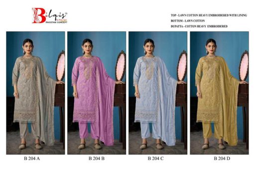 Bilqis B 204 A D Cotton Salwar Suit Catalog 4 Pcs 5 510x340 - Bilqis B 204 A-D Cotton Salwar Suit Catalog 4 Pcs