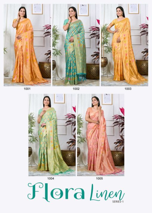 Hi Studio Flora Linen Series Vol 1 Saree Sari Catalog 5 Pcs 8 510x714 - Hi Studio Flora Linen Series Vol 1 Saree Sari Catalog 5 Pcs