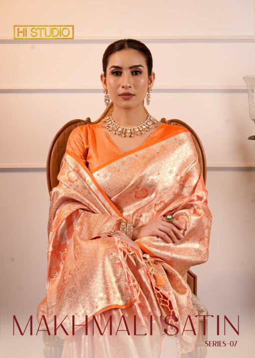 Hi Studio Makhmali Satin Series Vol 7 Saree Sari Catalog 5 Pcs 1 510x714 - Hi Studio Makhmali Satin Series Vol 7 Saree Sari Catalog 5 Pcs