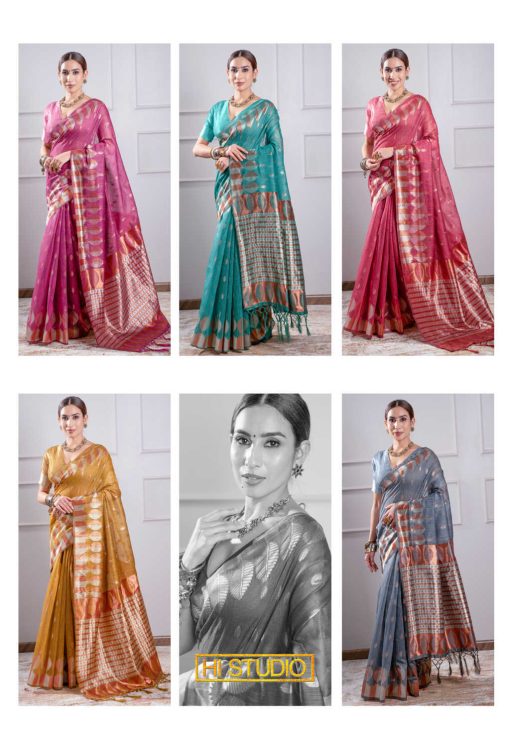 Hi Studio Zaveri Series Vol 1 Linen Saree Sari Catalog 5 Pcs 2 510x745 - Hi Studio Zaveri Series Vol 1 Linen Saree Sari Catalog 5 Pcs