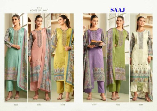 House of Lawn Saaj Cotton Salwar Suit Catalog 6 Pcs 15 510x362 - House of Lawn Saaj Cotton Salwar Suit Catalog 6 Pcs