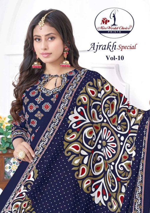 Miss World Choice Ajarakh Vol 10 Cotton Readymade Suit Catalog 10 Pcs 6 510x727 - Miss World Choice Ajarakh Vol 10 Cotton Readymade Suit Catalog 10 Pcs