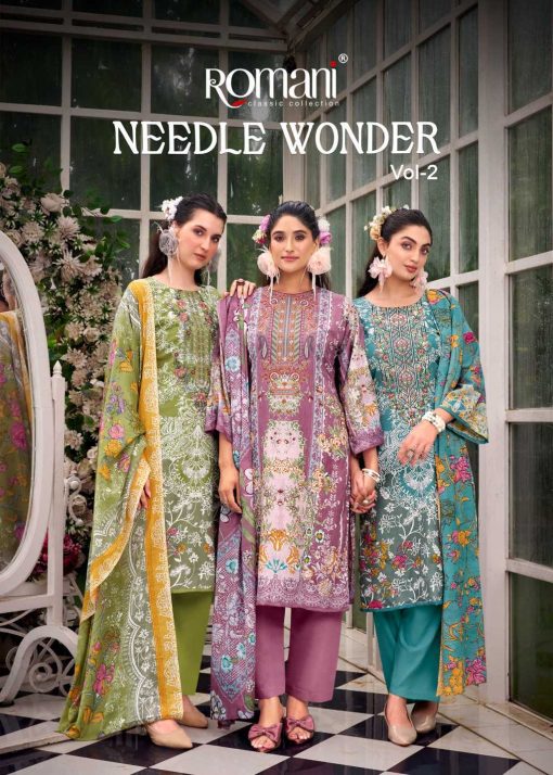 Romani Needle Wonder Vol 2 Cotton Salwar Suit Catalog 8 Pcs 1 510x714 - Romani Needle Wonder Vol 2 Cotton Salwar Suit Catalog 8 Pcs