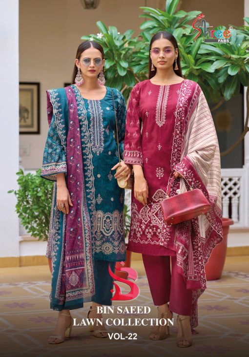 Shree Fabs Bin Saeed Lawn Collection Vol 22 Cotton Salwar Suit Catalog 6 Pcs 1 510x731 - Shree Fabs Bin Saeed Lawn Collection Vol 22 Cotton Salwar Suit Catalog 6 Pcs
