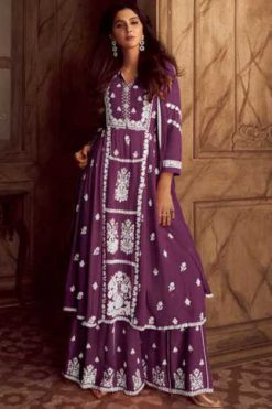 Vamika Lakhnawi Vol 4 Rayon Kurti with Dupatta Palazzo Catalog 5 Pcs