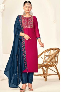 Vishnu Rameena Vol 3 Silk Salwar Suit Catalog 12 Pcs