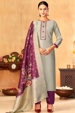 Vishnu Vyomika Silk Salwar Suit Catalog 12 Pcs