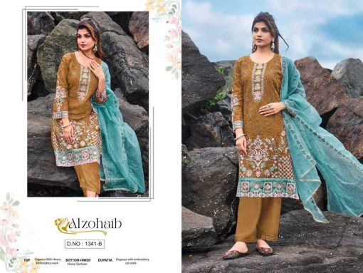 Alzohaib DN 1341 A D Organza Salwar Suit Catalog 4 Pcs 2 1 510x383 - Alzohaib DN 1341 A-D Organza Salwar Suit Catalog 4 Pcs