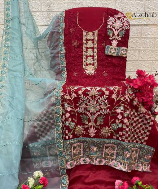 Alzohaib DN 1341 A D Organza Salwar Suit Catalog 4 Pcs 5 1 510x607 - Alzohaib DN 1341 A-D Organza Salwar Suit Catalog 4 Pcs